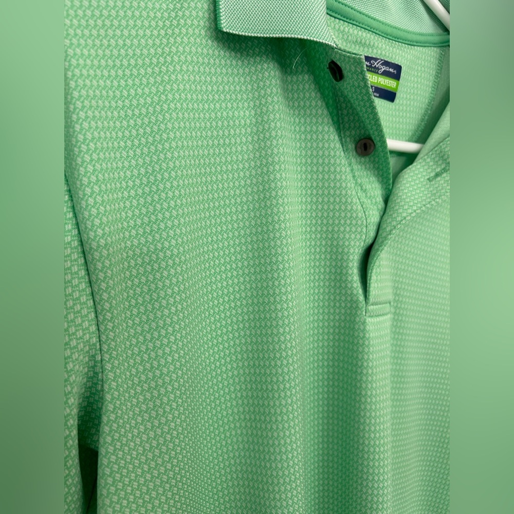 Ben Hogan Performance Golf Polo – Bright Green Micro Pattern – Size Small - Picture 3 of 4